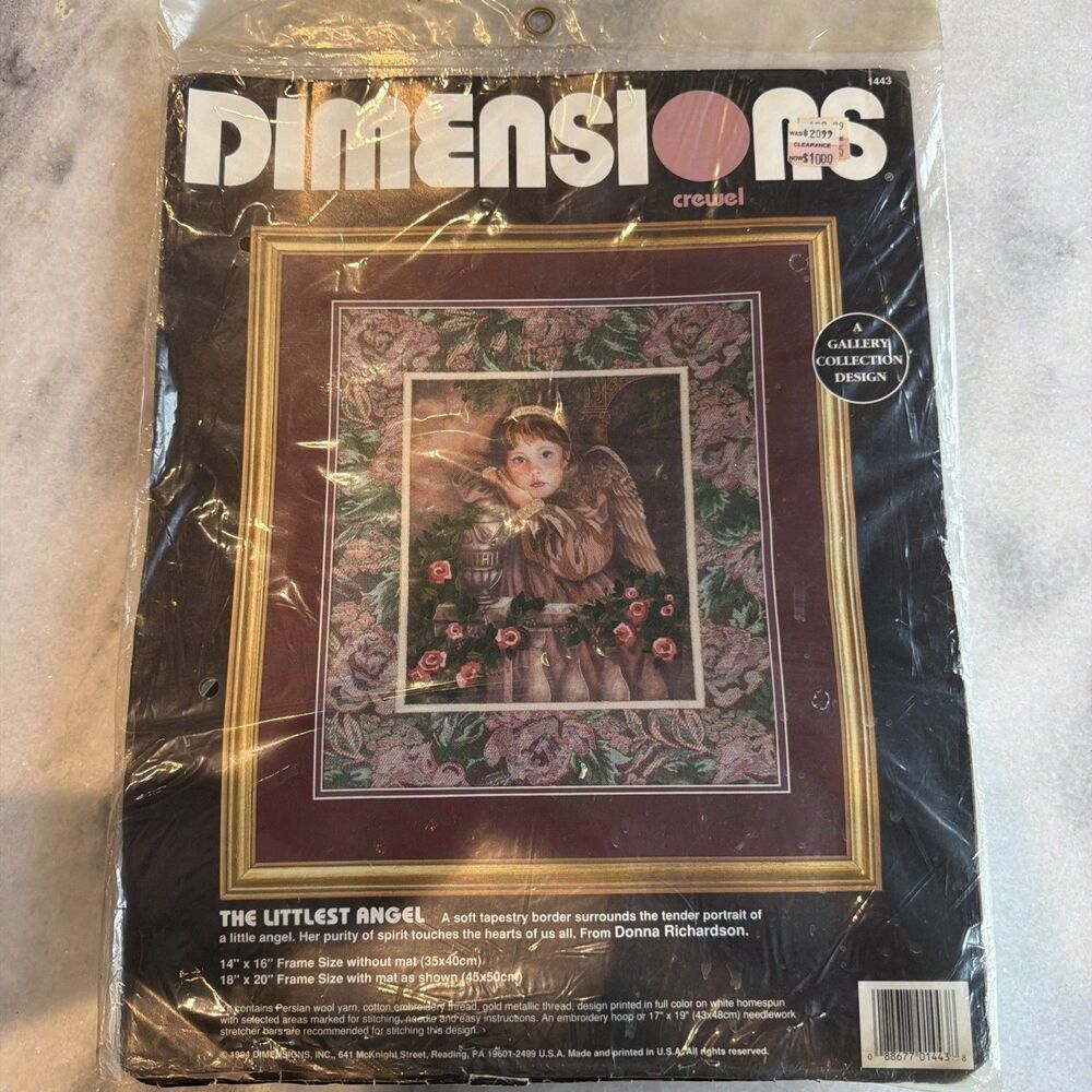 Dimensions Tapestry Angel Needlepoint Kit Vintage The Littlest Angel Crewel